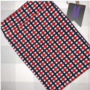 Red White Blue Gingham Cassie Pencil Skirt